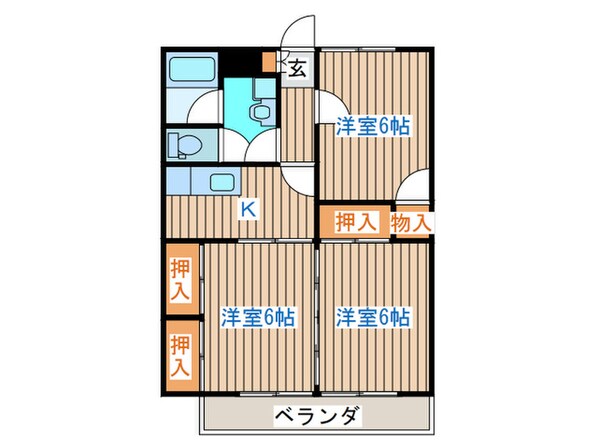 ファミールかんのＢ棟の物件間取画像